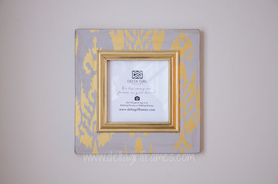 Gray and Bright Gold Ikat