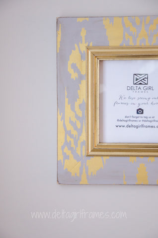 Gray and Bright Gold Ikat