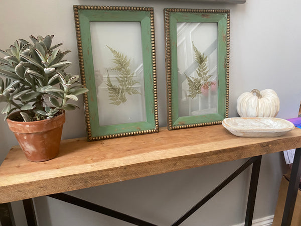 Vintage set of framed fern art