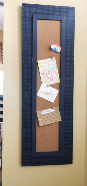 Slim Corkboard in Blue Graph