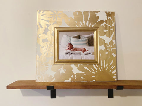 *NEW* Gold modern floral frame